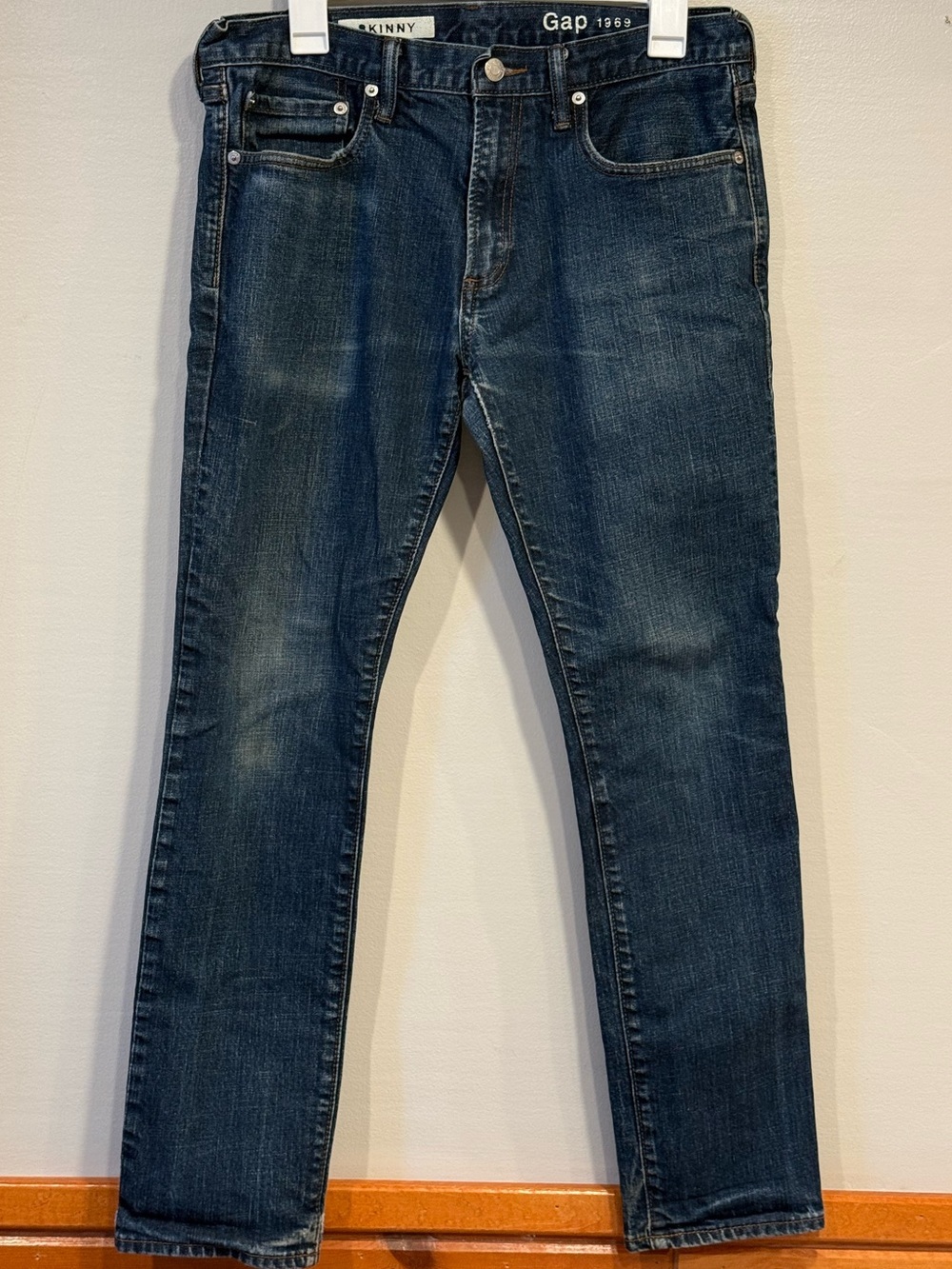 Gap 1969 Skinny Jeans Mens 32x30 Blue Dark Wash Denim Jeans